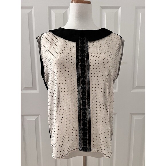 Vintage - Retro Style - Sheer - Polka Dot - 60s Style - Lace - Blouse / Top - M - Picture 6 of 14